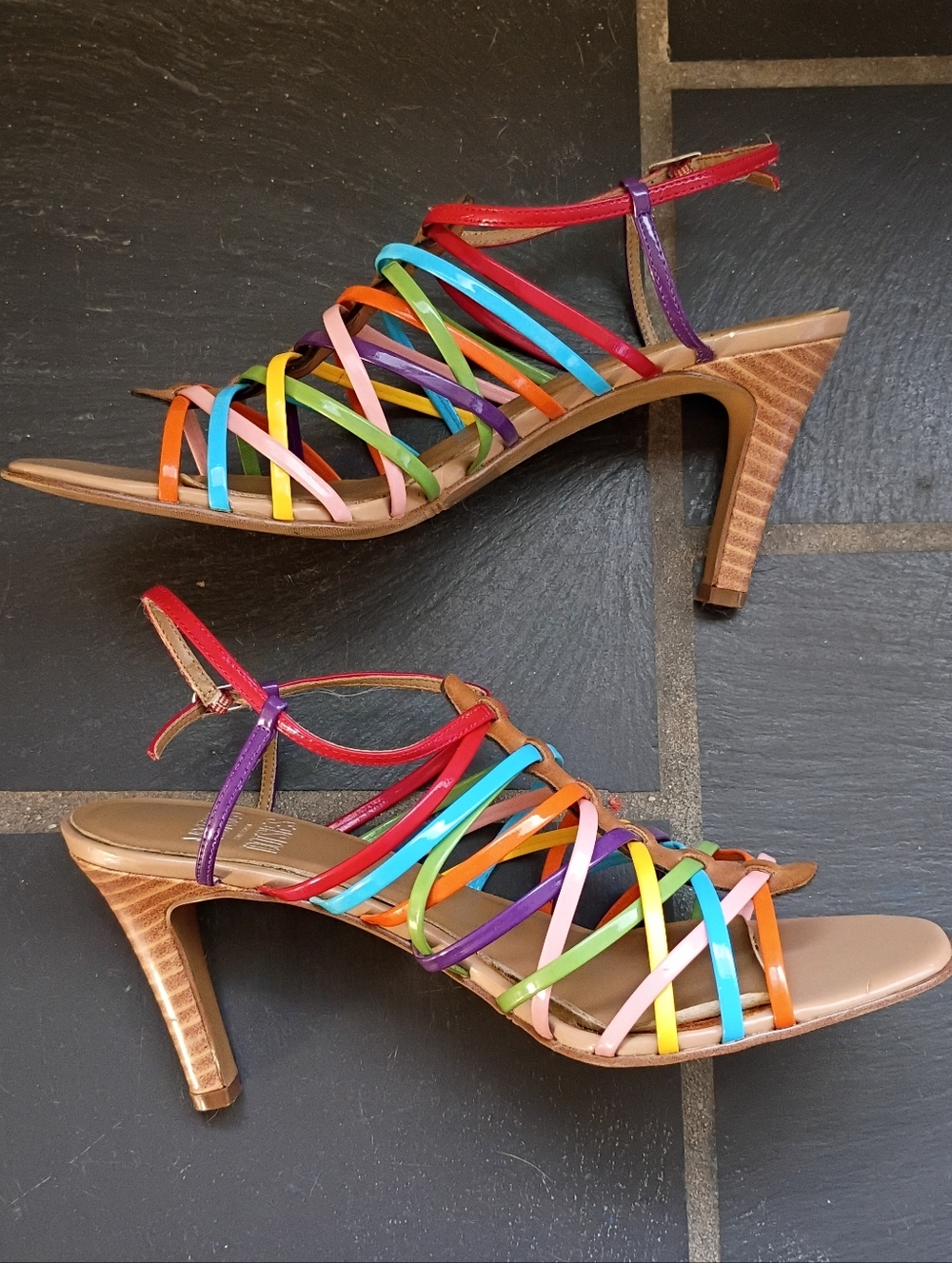 Mootsies Tootsies women’s sandal Rainbow Strappy Heeled dressy open toe sz 7 - Picture 8 of 8
